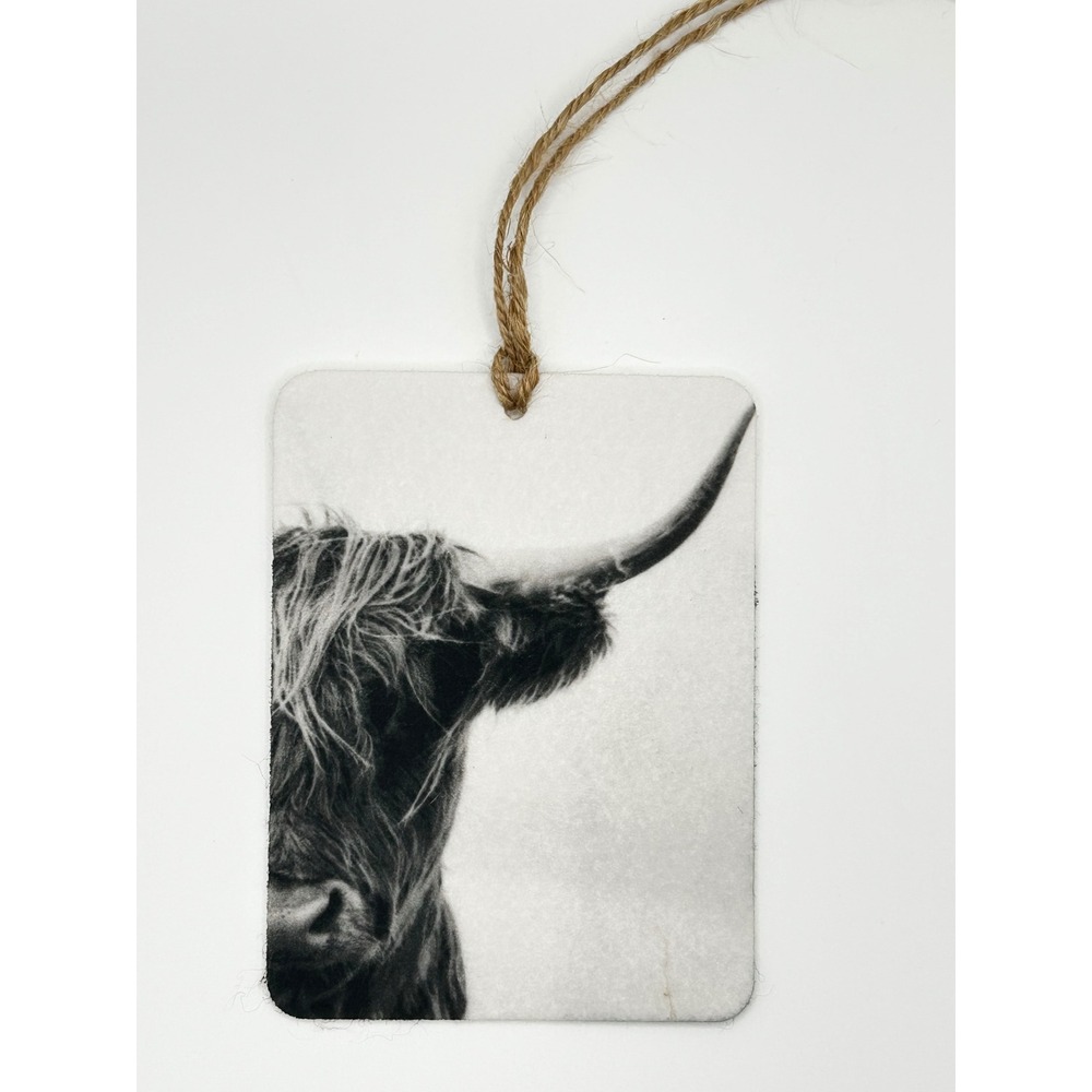 Highland Cow Felt Car Freshie Wild Ride Woodsy Scent Air Freshener Western Decor